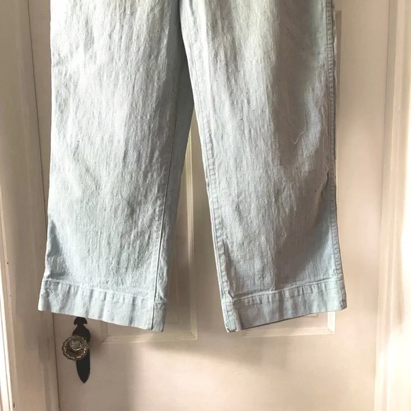 Madewell Slim Emmett Wide-Leg Crop Pants Speckle Light Blue Size 28 - Picture 6 of 14